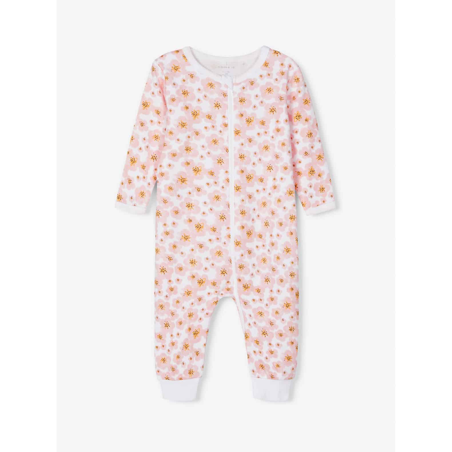 NAME IT 2er Pack Baby-Mädchen Schlafanzug Schmetterlinge Blüten mit Reißversc... 